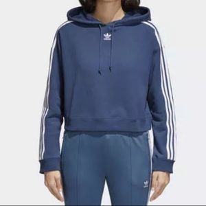 Adidas Originals cropped hoodie - navy